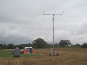 The mast and beam with dipoles etc